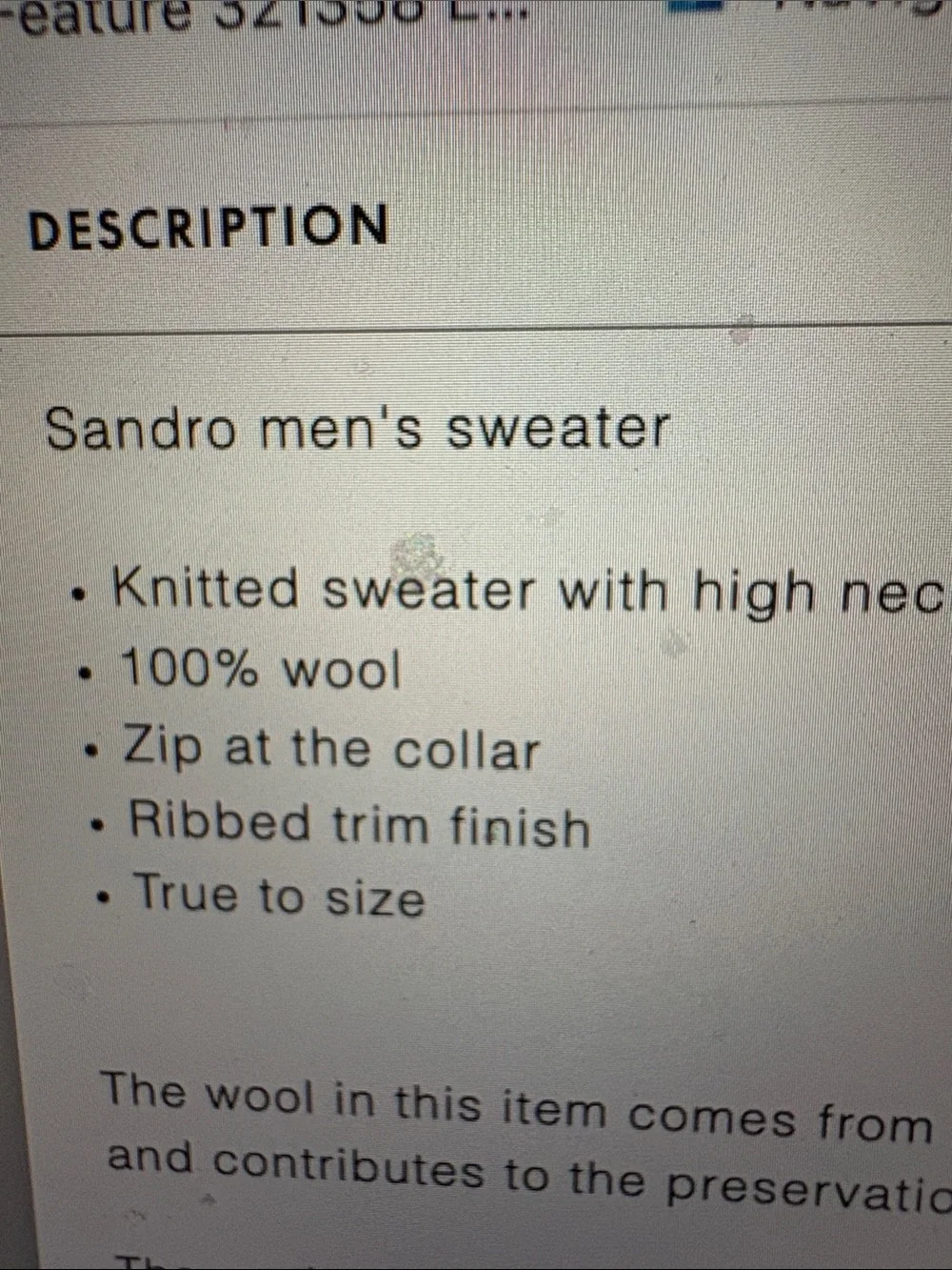 Sandro Navy Half-Zip Mock Neck Sweater
